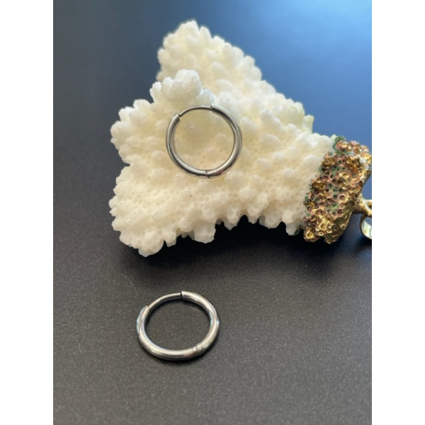 Créoles Rondes 11mm, épaisseur 1.6mm – Acier Inoxydable 304 Argenté