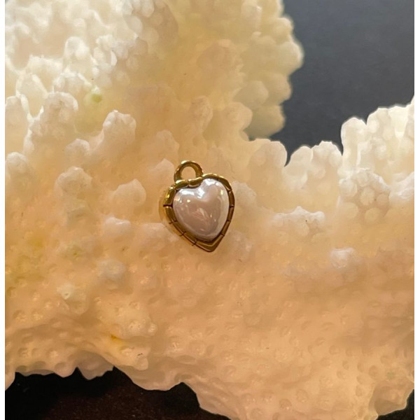 Pendentif Coeur Travaillé  6.5mm – Acier Inoxydable 304 Doré PVD