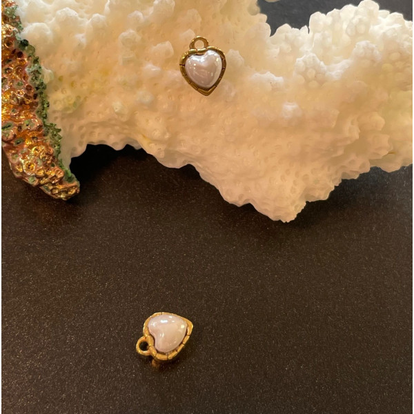 Pendentif Coeur Travaillé  6.5mm – Acier Inoxydable 304 Doré PVD