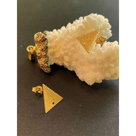 Boucles d’oreille puce Triangle 14mm avec trou – Acier Inoxydable 304 Doré