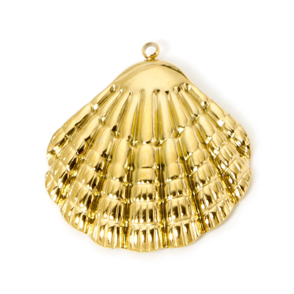 Pendentif Coquillage 35 mm – Acier Inoxydable 304 Doré à l’or fin 18K, PVD
