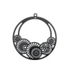 Estampes Pendentif Filigrane Cercle Fleur d’Osaka 42mm NOIR