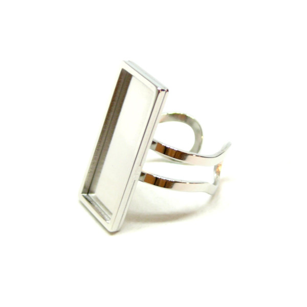 Support de Bague Rectangle 25 par 10 mm en Acier Inoxydable 304 Argenté qualité Extra