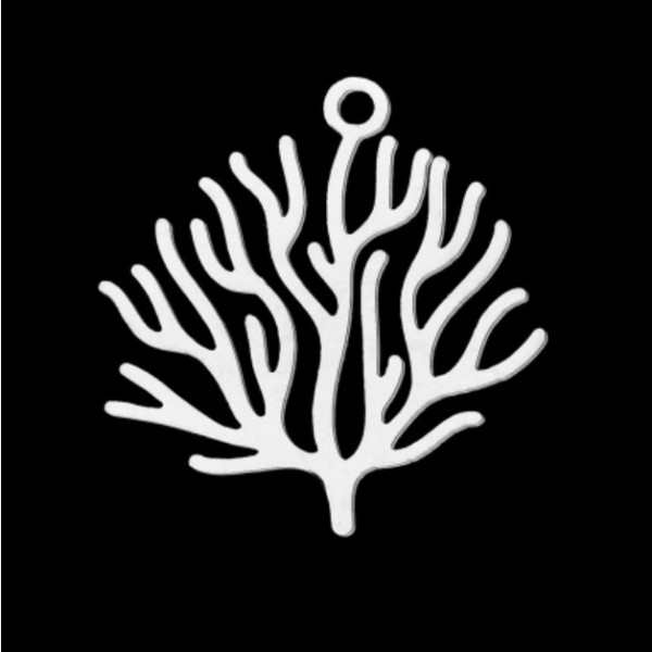 Pendentifs Forme Corail 23mm – Acier Inoxydable 304 Argenté