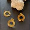 Boucles d’oreilles Puce Cercle Strié 13mm avec trou d'attache – Acier Inoxydable Doré à l'or fin 24K