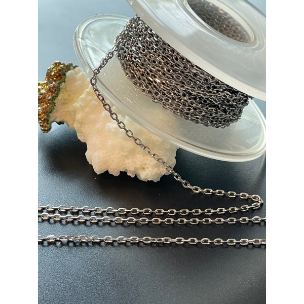 Chaîne maille fine 1x1x0.2 mm – Acier inoxydable 304 – Finition argentée