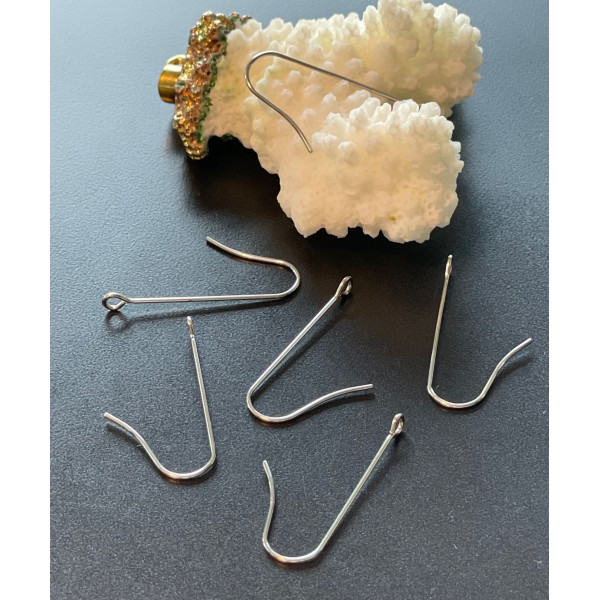 Crochets boucles d’oreilles 28 mm – Acier inoxydable 316L – Finition Argenté