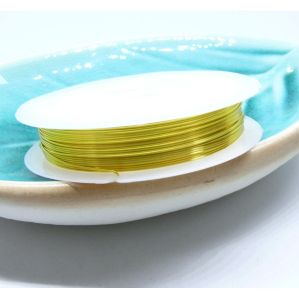 Rouleau de 5 mètres Fil de Cuivre 0.8mm Placage Or Vif
