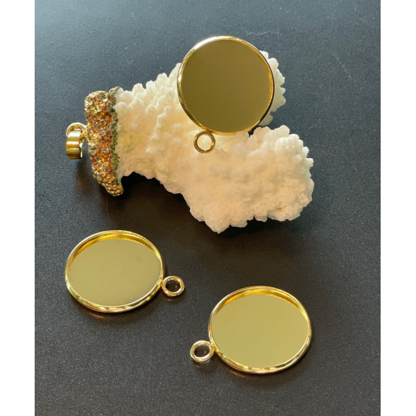 Supports de Pendentifs 18 mm – Acier Inoxydable 304 Doré à l'or fin 24K