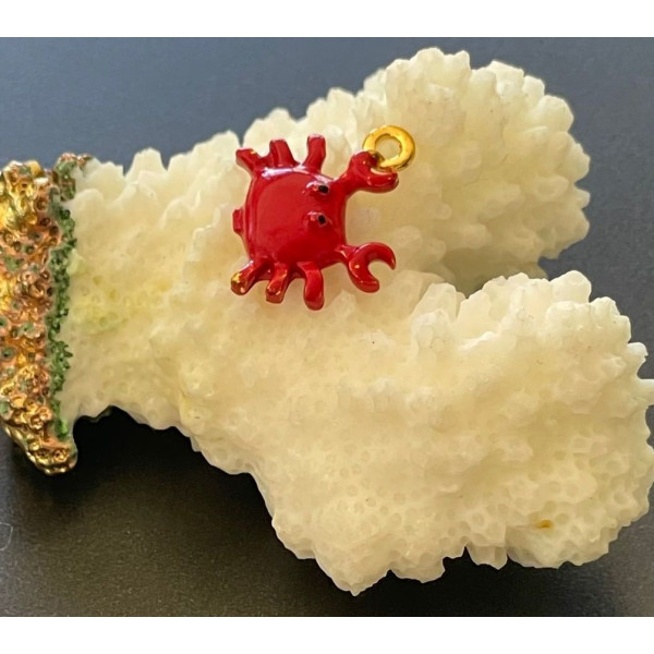 PS110941823 – Lot de 2 ou 4 Pendentifs Crabe 3D – Métal Doré