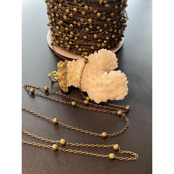 Chaîne Maillon Bille 3mm Bronze Vintage – Laiton