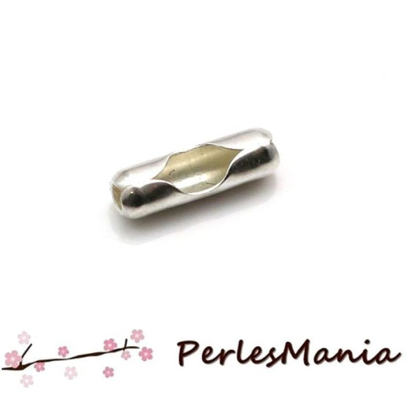Fermoirs Connecteurs Chaîne à Billes Boules 2.4mm Argent Platine