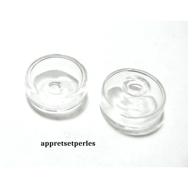 Globes Boule Cabochon Creux à Remplir en Verre 22mm Plat Dessus et Dessous