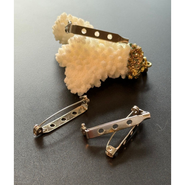 Supports de Broches Plateau 33mm – Métal finition Argent Platine