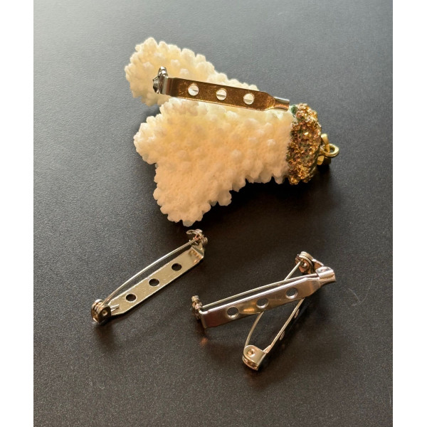 Supports de Broches Plateau 33mm – Métal finition Argent Platine