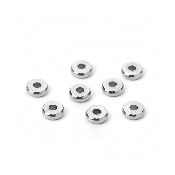 Perles Intercalaires Rondelles 6 x 2,5 mm – Acier Inoxydable 304 Argenté