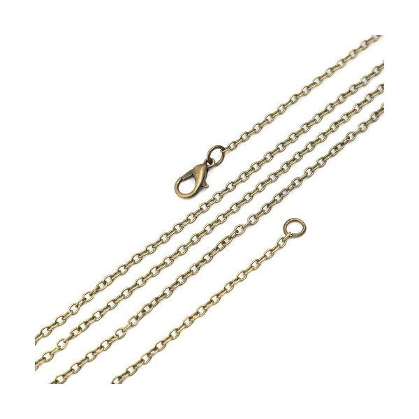 Colliers Sautoirs 60cm Chaîne maille 3x2,5mm – Métal Bronze