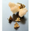 Boucles d'oreille Puces Triangle Martelées 12mm Acier Inox Doré 18K