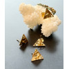 Boucles d'oreille Puces Triangle Martelées 12mm Acier Inox Doré 18K