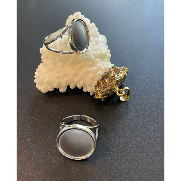 Support de Bague Anneau Double 16mm – Acier Inoxydable 304 Argenté