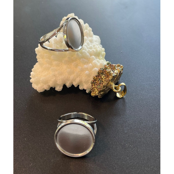 Support de Bague Anneau Double 16mm – Acier Inoxydable 304 Argenté