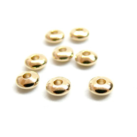 Perles Intercalaires Rondelles 5 par2.5 mm – Acier Inoxydable  doré à l’or fin 24K