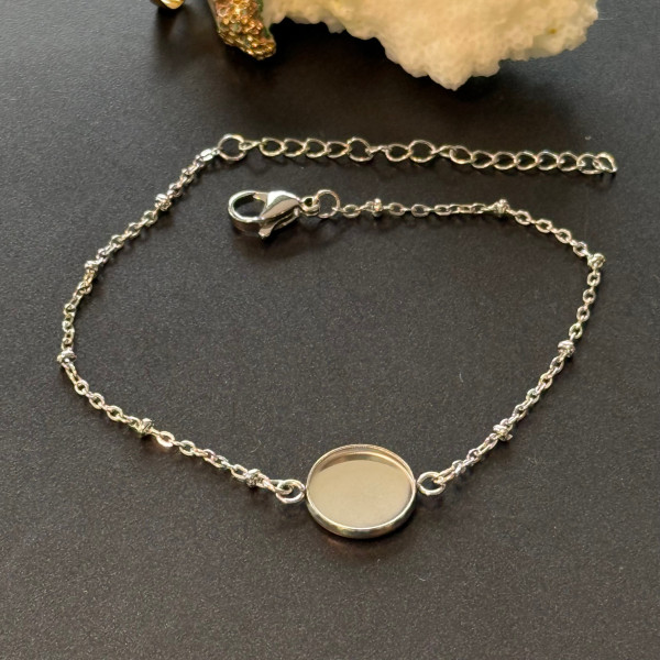 Supports de Bracelet pour Cabochon 12 mm – Acier Inoxydable 304 Argenté