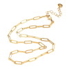 Collier  69.5 cm maille rectangle 12x4mm – Acier Inoxydable 304 Doré à l'or fin 18K, IONIQUE