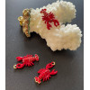 Pendentifs écrevisse / homard 21 mm – Résine style émaillé rouge sur base dorée