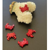 Pendentifs, perles intercalaires Crabe 15 mm – Résine style émaillé rouge