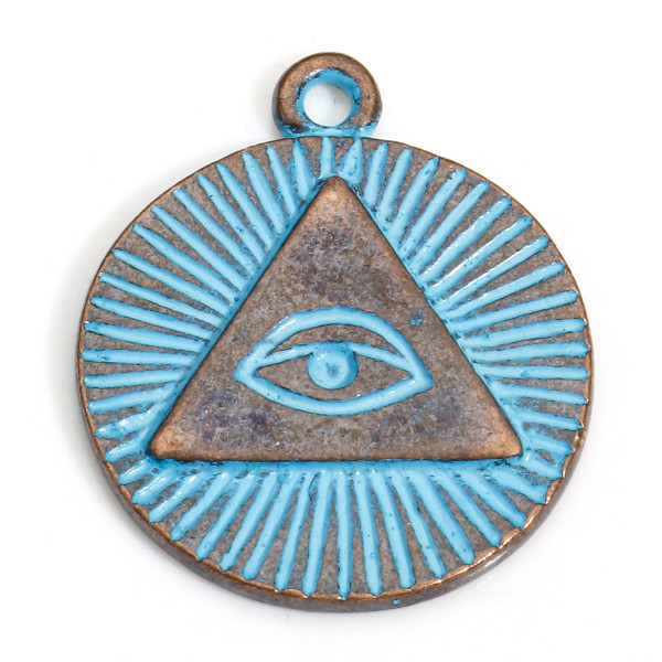 Pendentifs Gri-Gri, Amulette Œil de la Protection dans Triangle 20 mm – Métal Couleur Cuivré