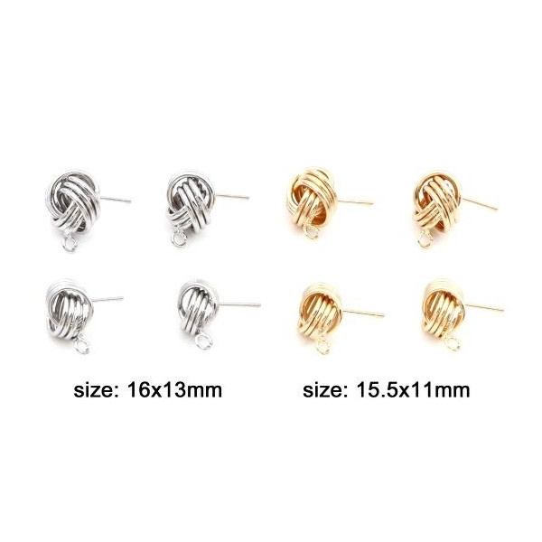 Boucles d'oreilles Puce Pelote de laine 11mm – Cuivre Doré 18K & Embouts