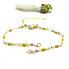 Bracelet Ajustable Maille Fantaisie 2.5mm Résine Émaillée Jaune – Acier Inoxydable 304 Doré