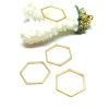 Pendentifs Connecteur Hexagone 16mm – Acier Inoxydable 304 Doré