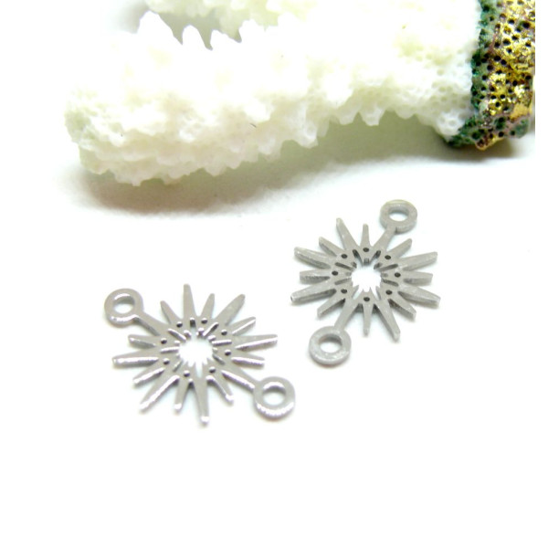 Pendentifs Connecteurs Soleil Art Déco 15mm – Acier Inoxydable 201