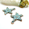 Pendentifs Étoile de Mer 20 mm – Métal Couleur Cuivré Patiné Bleu Turquoise