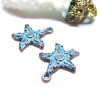 Pendentifs Étoile de Mer 20 mm – Métal Couleur Cuivré Patiné Bleu Turquoise