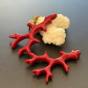 Grand Pendentif Forme Corail 63 mm – Résine Rouge
