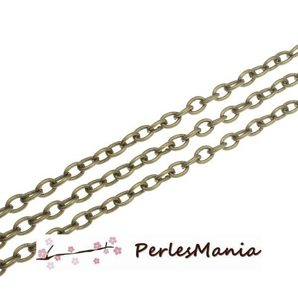 Chaîne bronze 2x1.5mm pour création de colliers