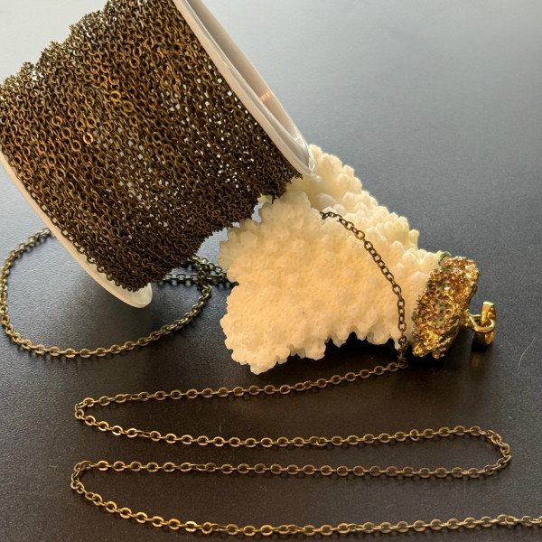 Chaîne bronze 2x1.5mm pour création de colliers