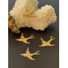 Estampes, Pendentifs Oiseaux 19,5 mm – Acier Inoxydable Doré à l’or fin 18K