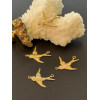 Estampes, Pendentifs Oiseaux 19,5 mm – Acier Inoxydable Doré à l’or fin 18K