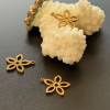 Pendentifs Fleurs 16 mm – Acier Inoxydable Doré à l’or fin 18K, PVD