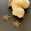Pendentifs Fleurs 16 mm – Acier Inoxydable Doré à l’or fin 18K, PVD