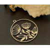 Pendentifs Fleurs dans cercle 30 mm – Acier Inoxydable 304 Argenté