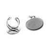 Support de Bague pour Cabochon Ovale 18x25mm – Acier Inoxydable 304 Argenté