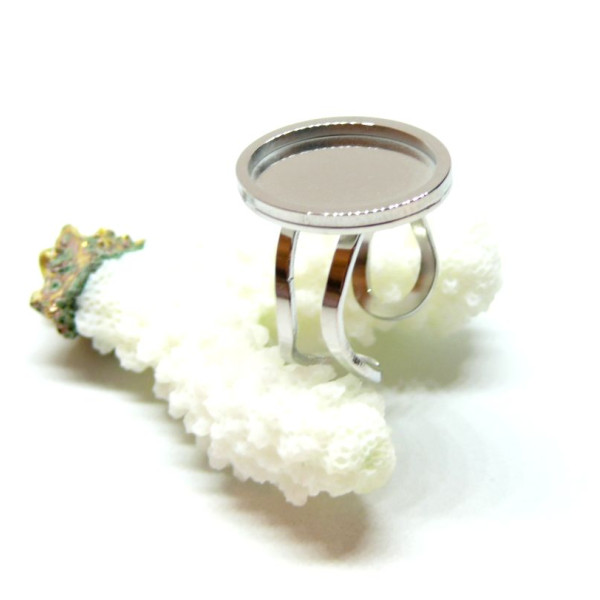 Support de Bague pour Cabochon Ovale 13x18mm – Acier Inoxydable 304 Argenté