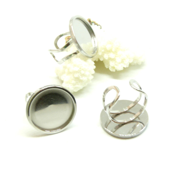 Supports de Bague qualité extra 12mm – Acier Inoxydable 304 Argenté