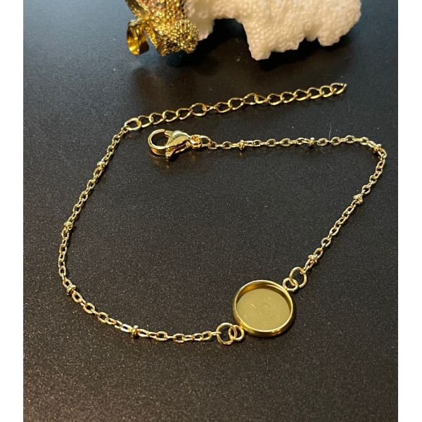 Supports de Bracelet pour Cabochon 8 mm – Acier Inoxydable 304 Doré