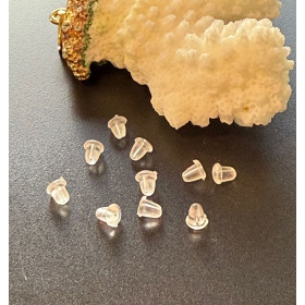 Stoppeurs Embouts Poussoirs  Plastique Transparent 4 par 4mm pour Boucles d’oreille Puce et Crochets